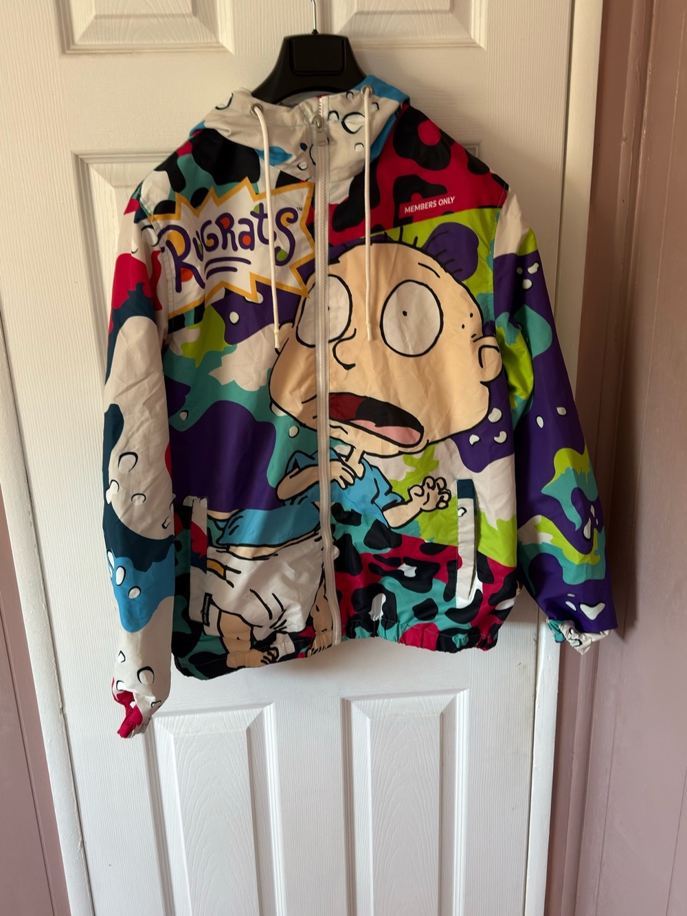Members Only Rugrats Multicolor Hooded Windbreaker Medium